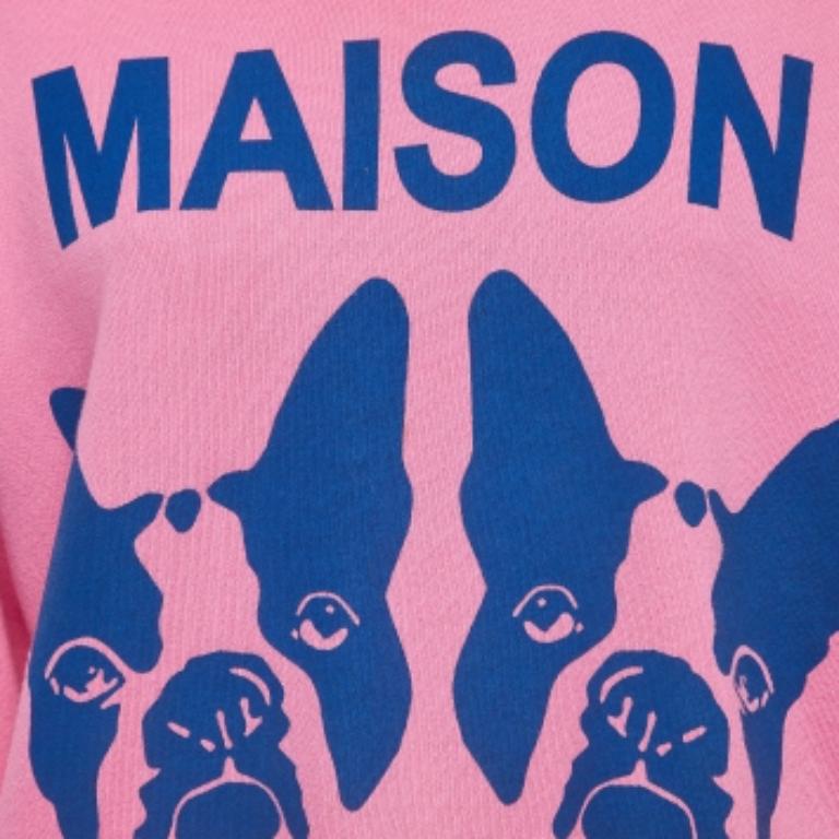 Rosa Gucci Felpa in cotone con stampa cani rosa XS