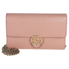 Gucci Pink Dollar Calfskin Interlocking G Wallet On Chain