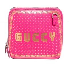 Gucci Pink Dome Crossbody Bag with gold-tone hardware, interior zip pocket