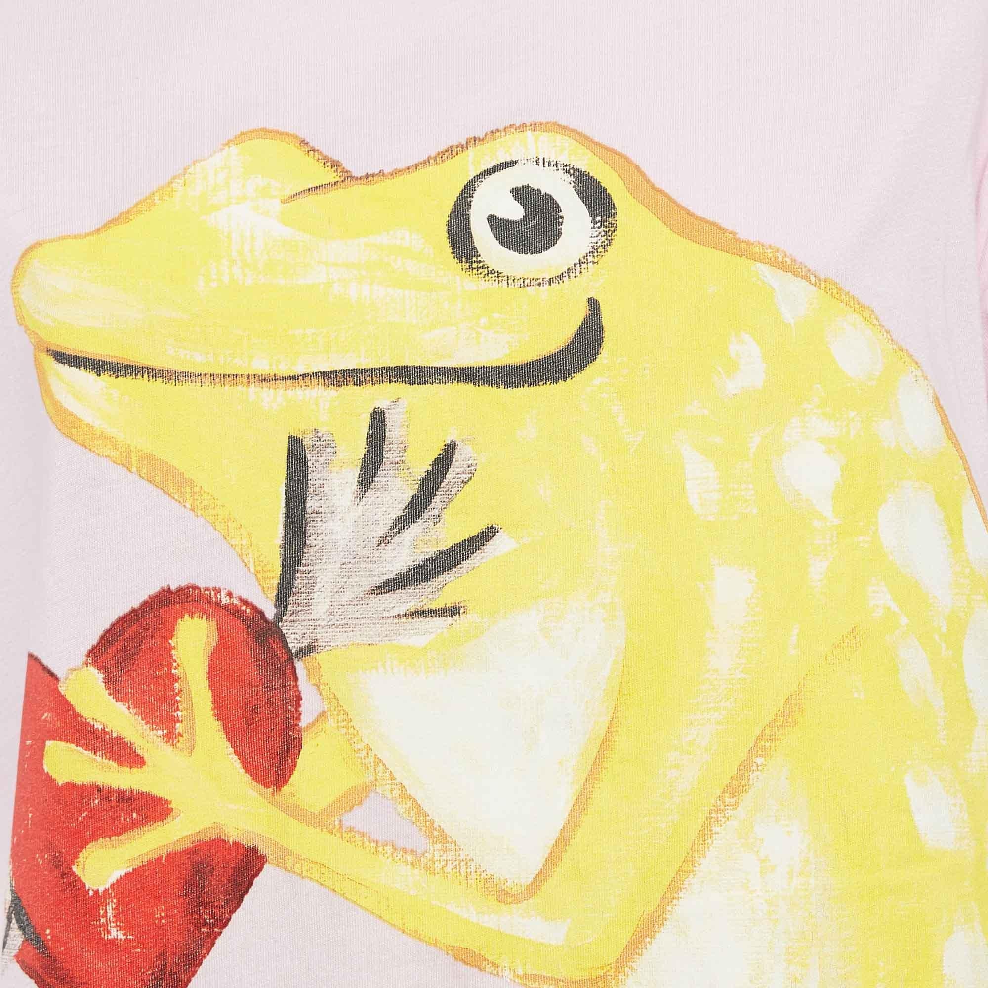 Women's Gucci Pink Frog Print Cotton Knit T-Shirt S