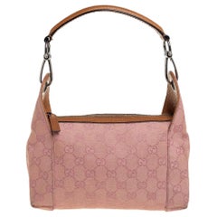 Gucci Pink GG Canvas and Leather Bag