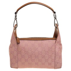 Gucci Pink GG Canvas and Leather Bag