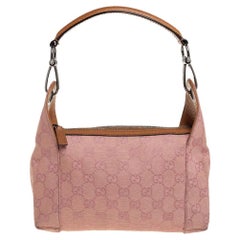 Gucci GG Tasche aus Segeltuch und Leder in Rosa