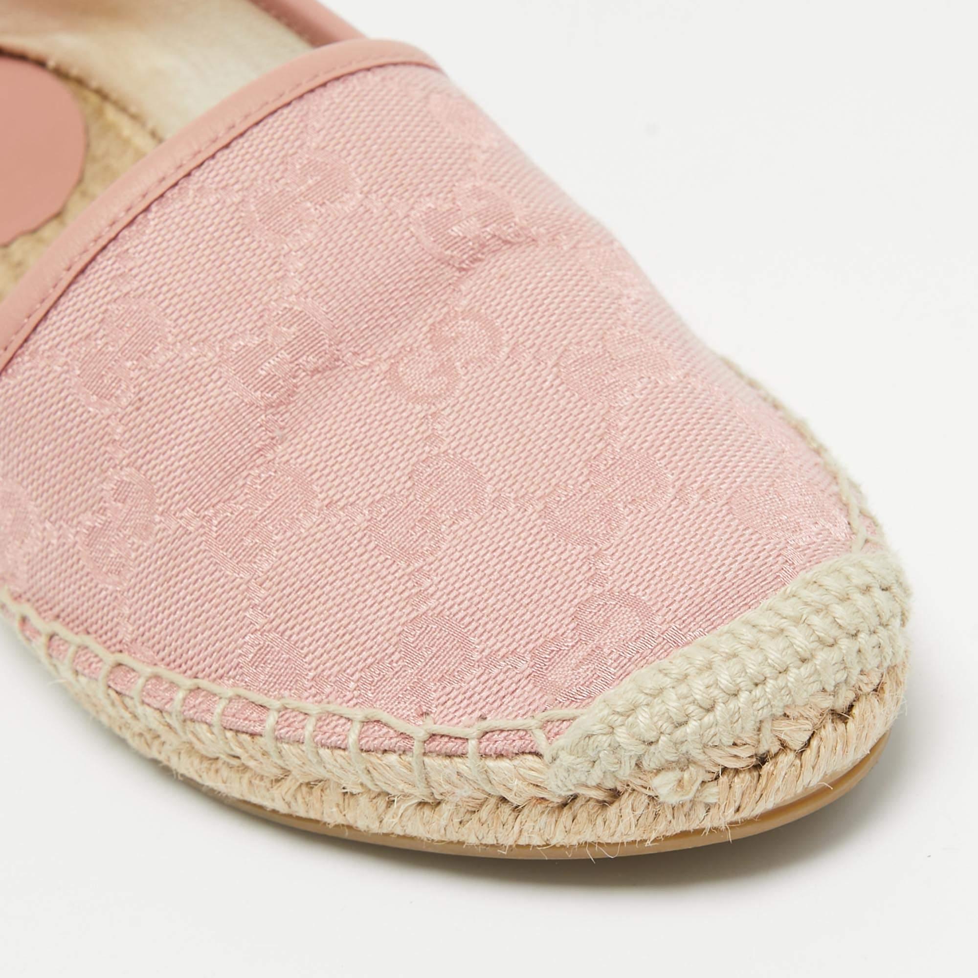 Gucci Espadrilles en toile rose GG, taille 37 2