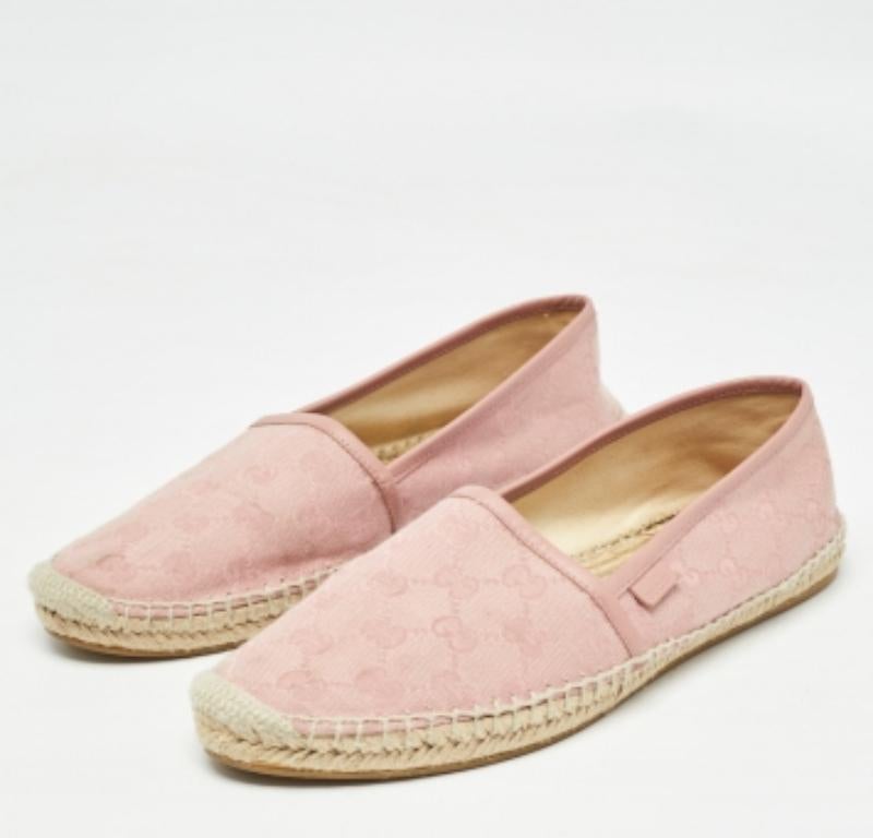 Alpargatas de lona GG rosa de Gucci talla 40 en venta 3