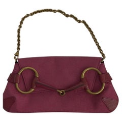 Tom Ford for Gucci 2004 Pink GG Canvas Horsebit Chain Clutch