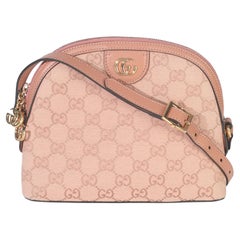 Gucci Pink GG Canvas Small Dome Ophidia Crossbody Bag