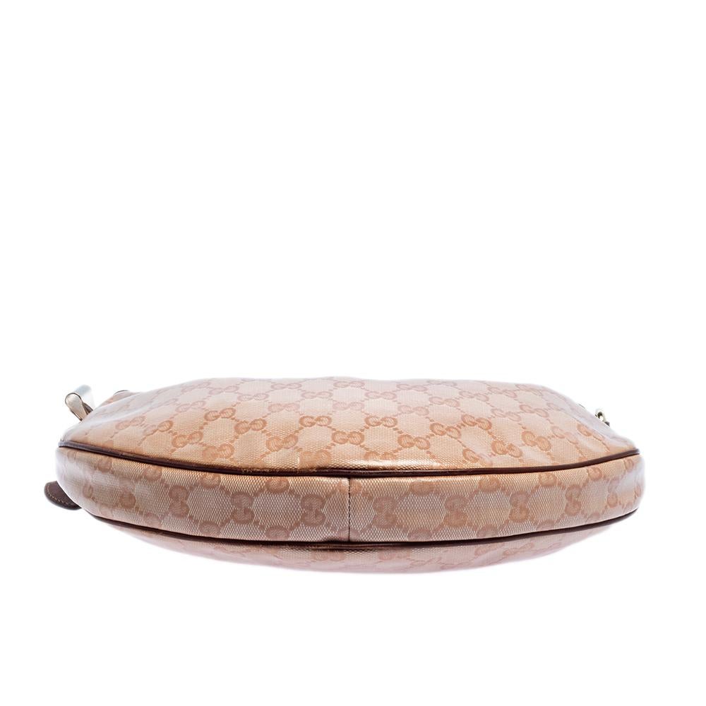 De las mujeres Bolso hobo Duchessa de lona recubierta de cristales GG rosa de Gucci