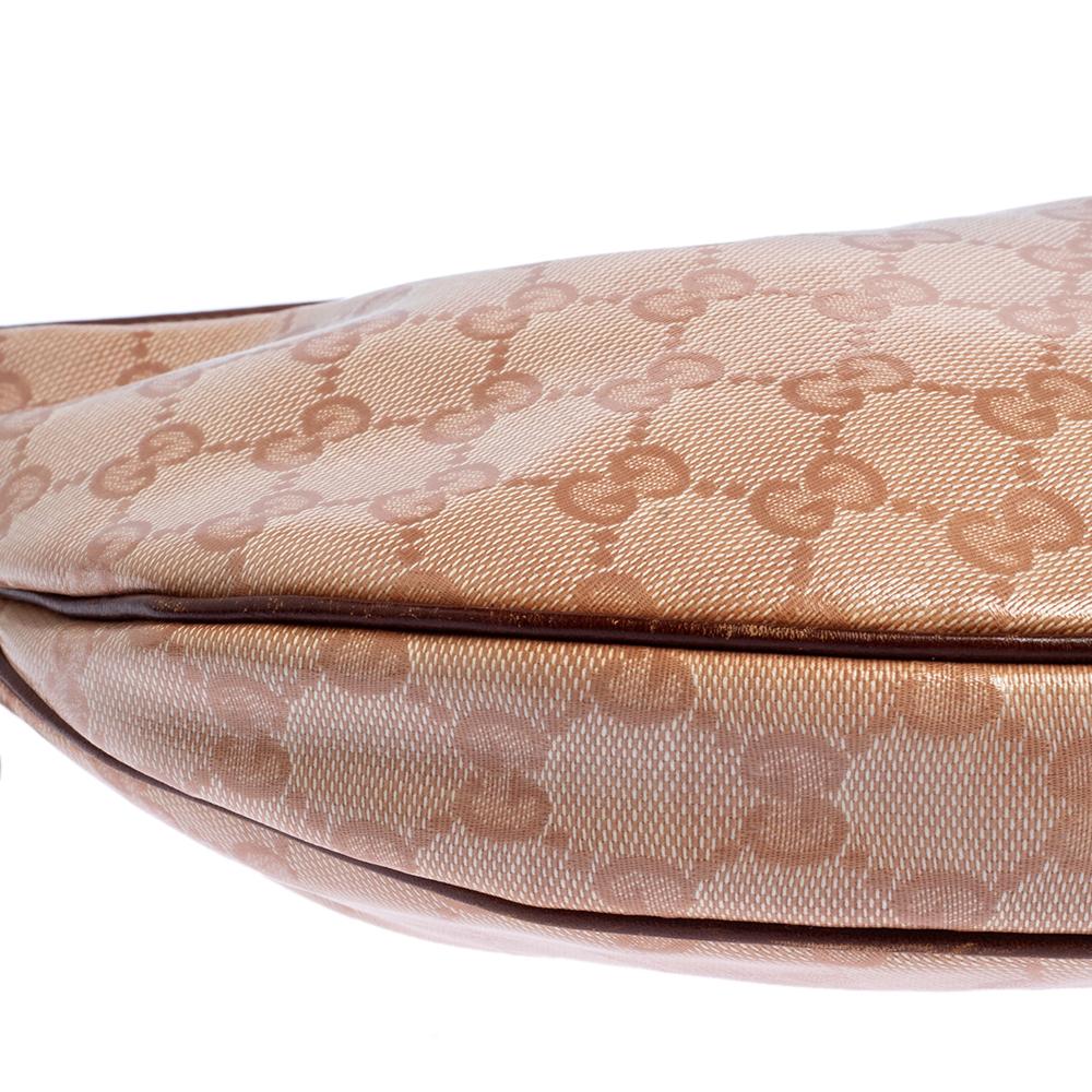 Bolso hobo Duchessa de lona recubierta de cristales GG rosa de Gucci 1