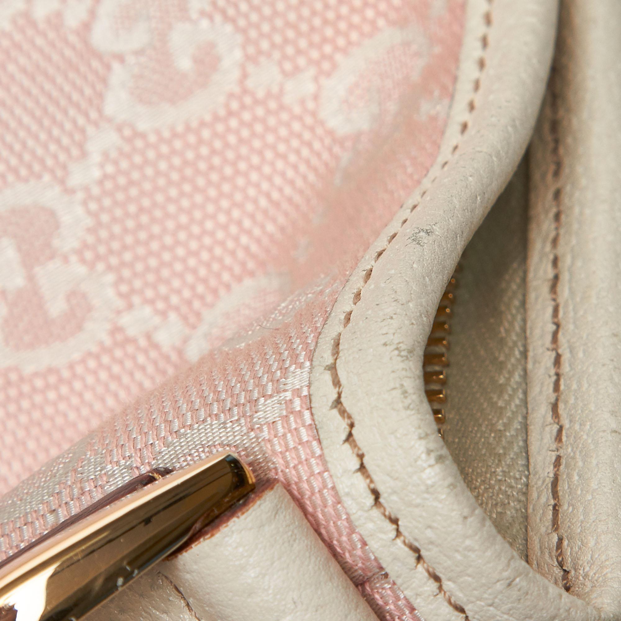 Gucci Pink GG Jacquard Abbey Crossbody Bag For Sale 5
