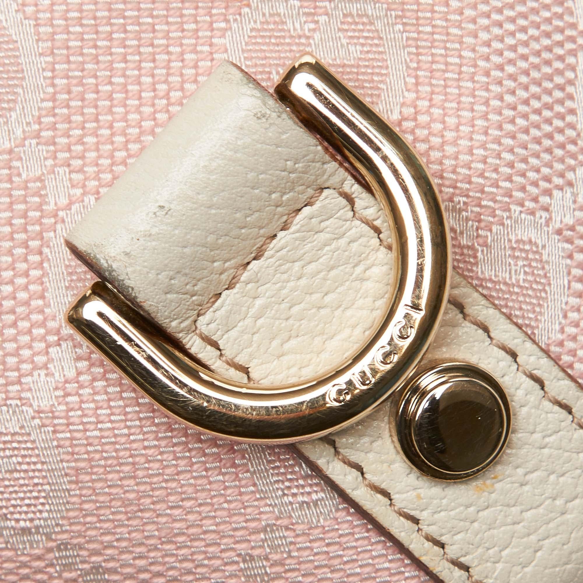 Gucci Pink GG Jacquard Abbey Crossbody Bag For Sale 8