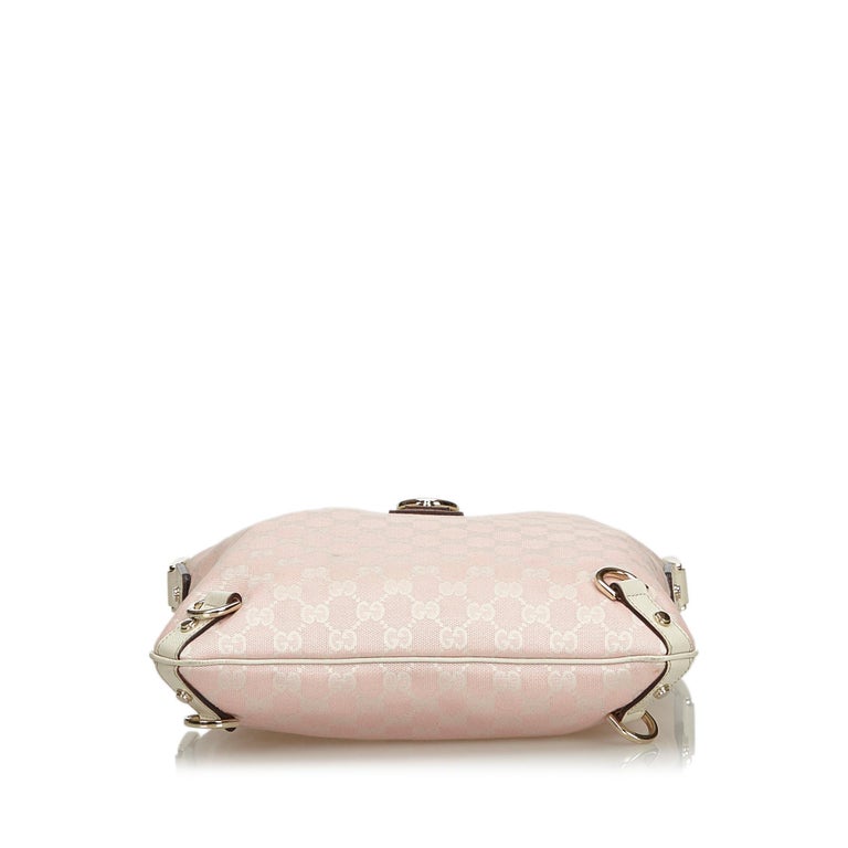 Gucci Pink GG Jacquard Abbey Crossbody Bag For Sale at 1stDibs