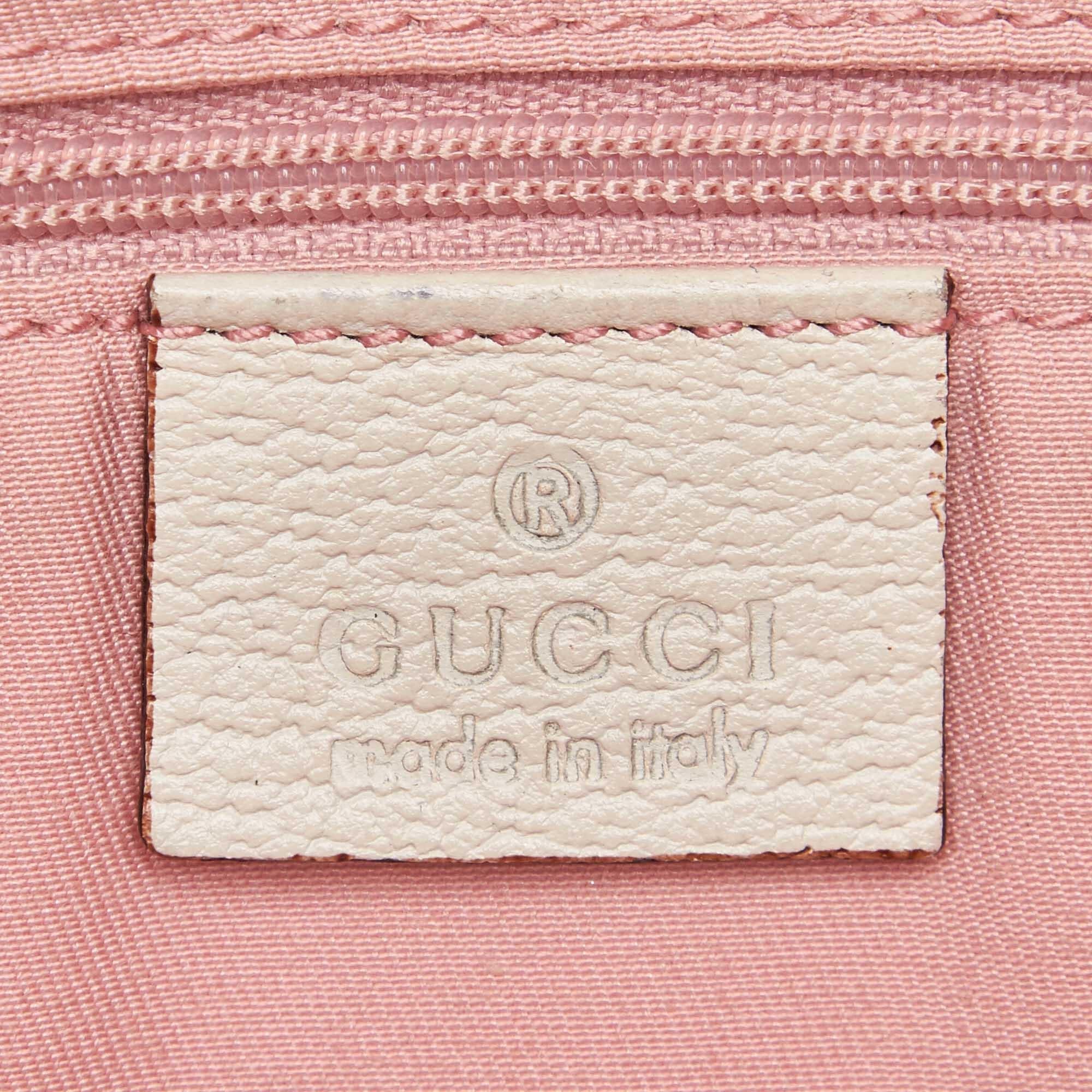 Gucci Pink GG Jacquard Abbey Crossbody Bag For Sale 1