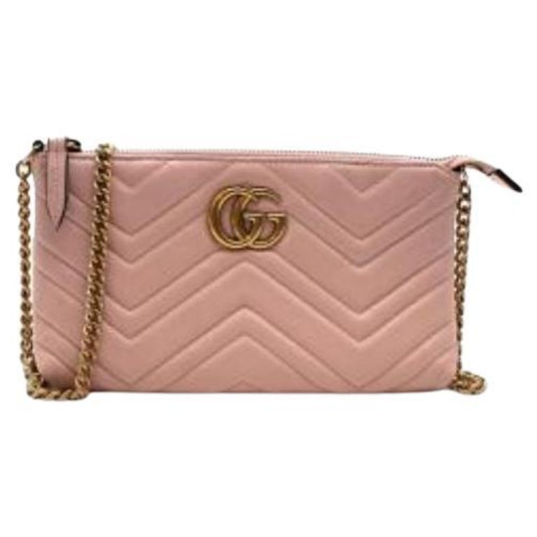 Gucci Pink GG Marmont Matelasse Mini Chain Bag For Sale at 1stDibs