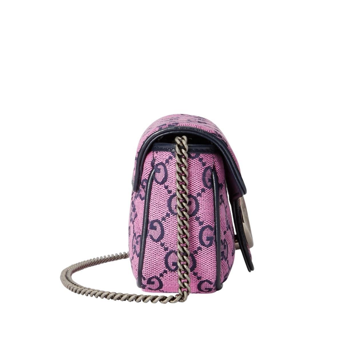 Women's Gucci Pink GG Marmont Pink Super Mini Bag For Sale