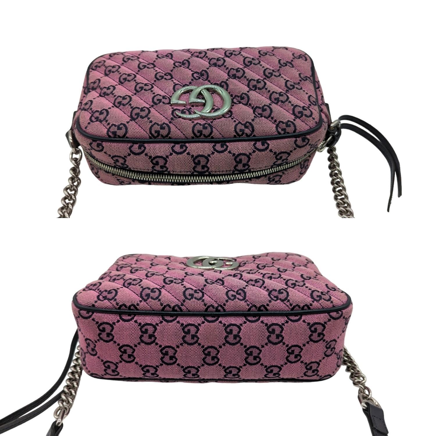 Women's Gucci Pink GG Matelassé Marmont Small Shoulder Bag For Sale