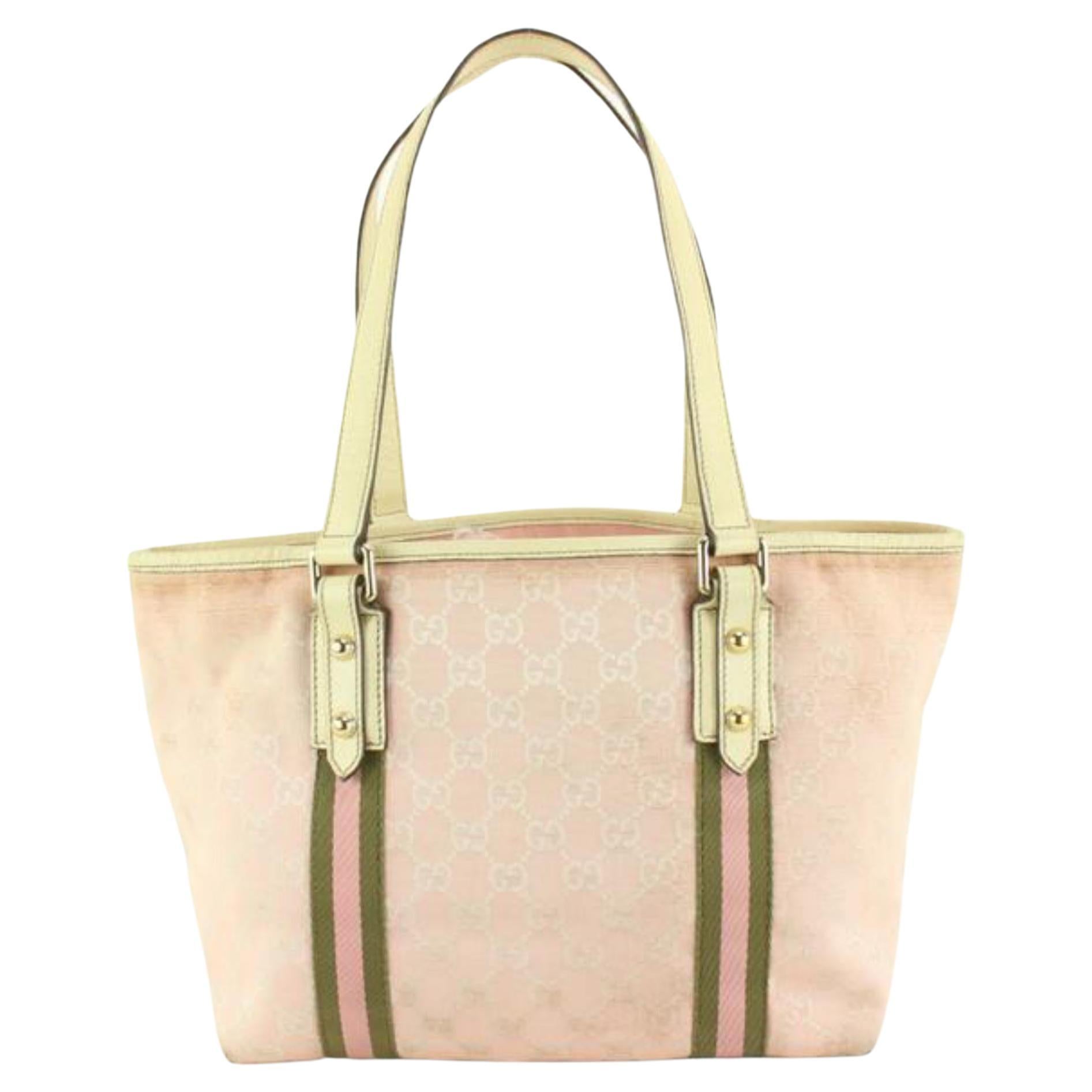 Gucci Pink GG Monogram Canvas Jolicoeur Tote Bag 3gz53s For Sale