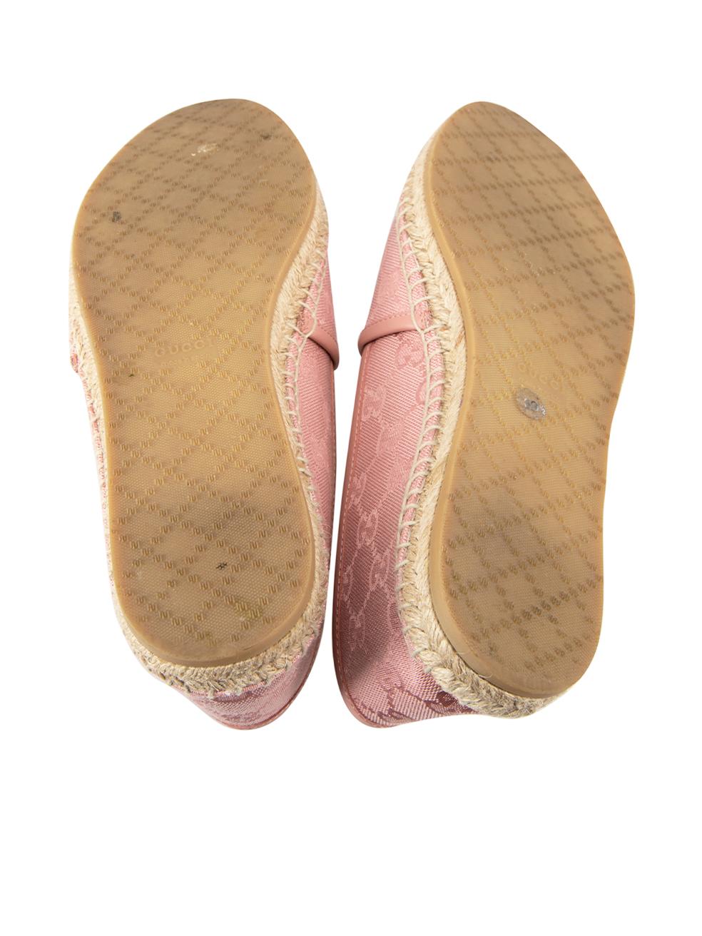 Women's Gucci Pink GG Print Espadrilles Size IT 39.5 For Sale