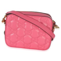 Gucci Pink GG Stitched Calfskin Matelasse Small Crossbody Bag