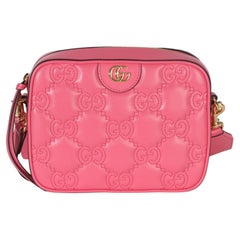 Gucci Pink GG Stitched Calfskin Matelasse Small Crossbody Bag