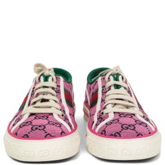 GUCCI pink GG TENNIS 1977 Sneakers GG Canvas Shoes 39.5