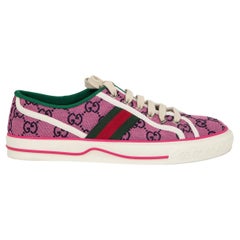 Used GUCCI pink GG TENNIS 1977 Sneakers GG Canvas Shoes 39.5