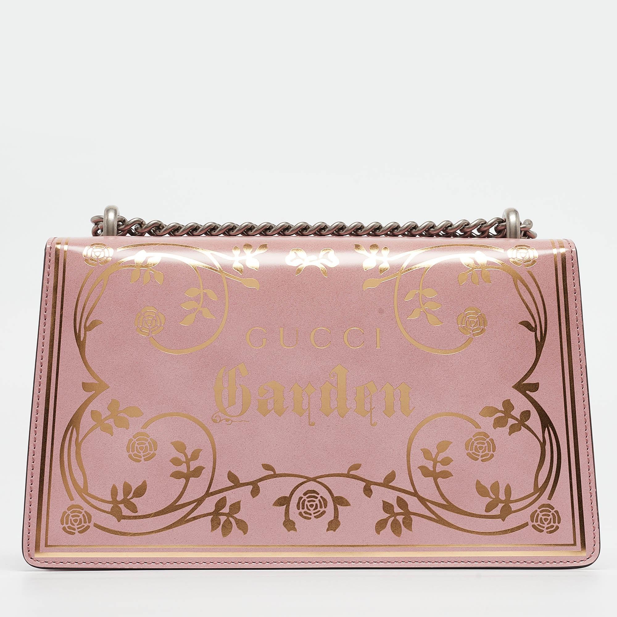 Women's Gucci Pink/Gold Leather Small Garden Dionysus Shoulder Bag