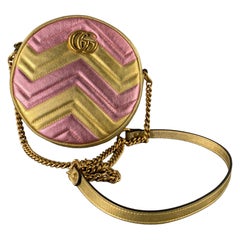 GUCCI Pink Gold Metallic Shoulder Bag Bags & Leather Goods