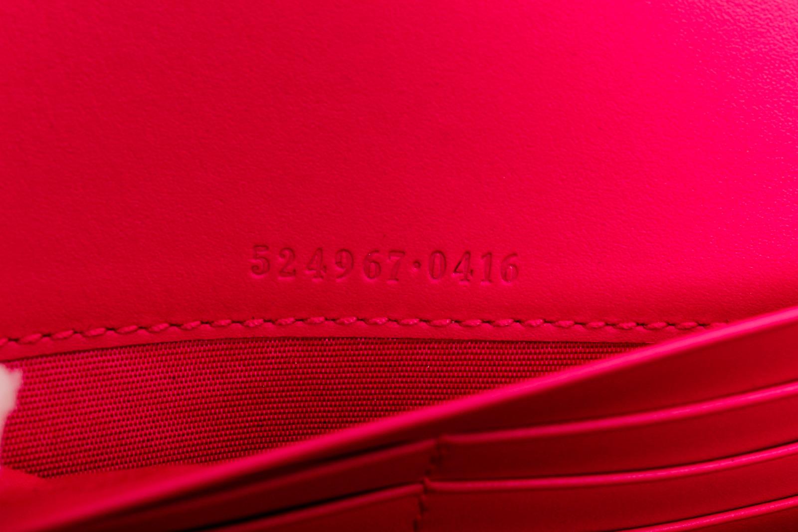 Red Gucci Pink Gold Sega Logo Moon & Stars Leather Wallet on Chain Shoulder WOC Bag 