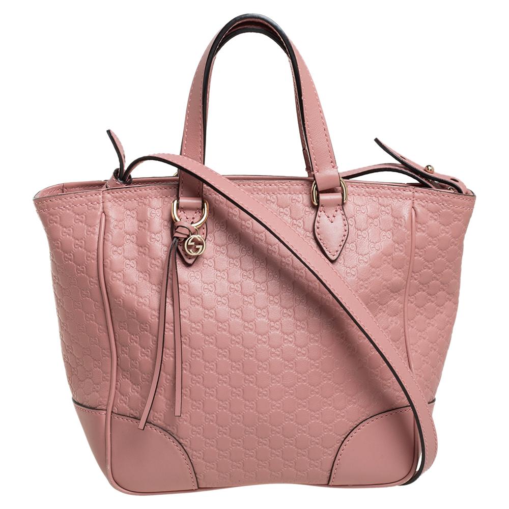 Gucci Pink Guccissima Leather Bree Small Tote