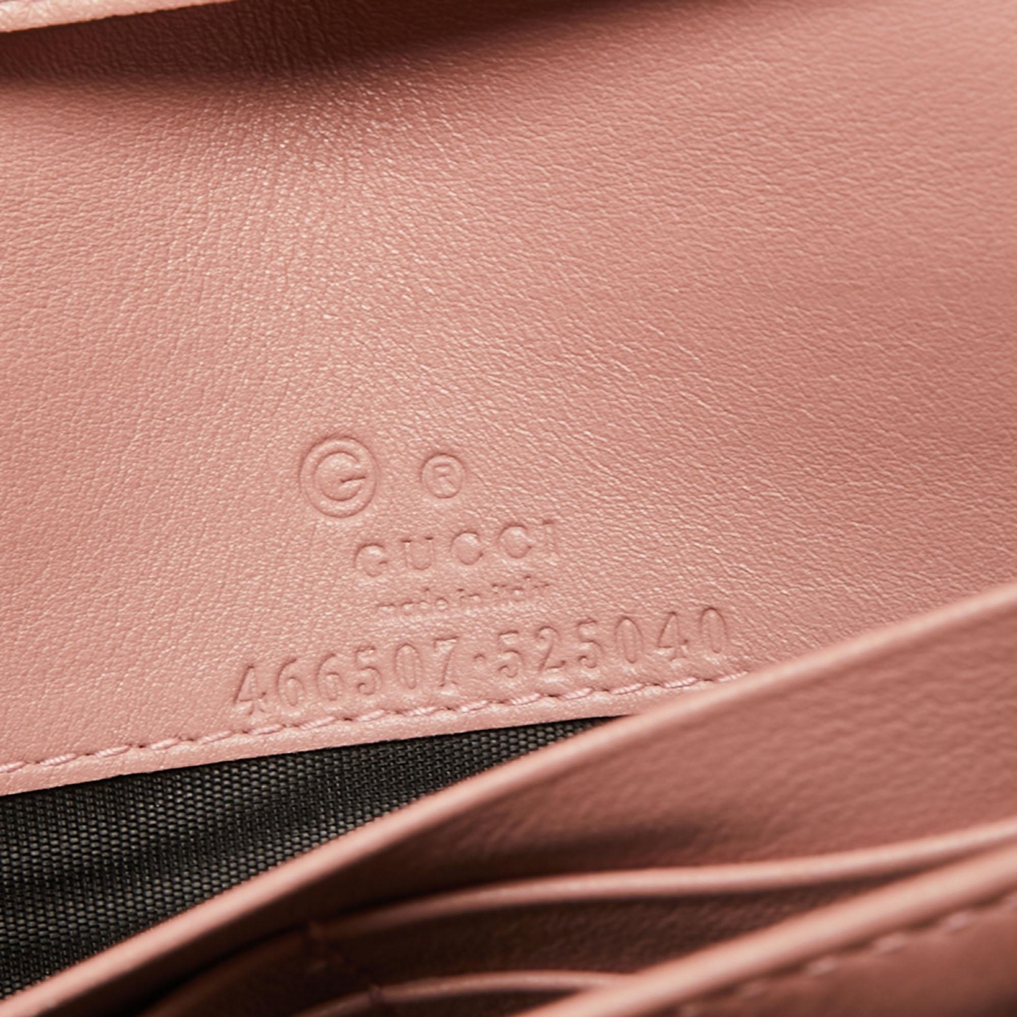 Gucci Pink Guccissima Leather Crossbody Wallet On Chain 2