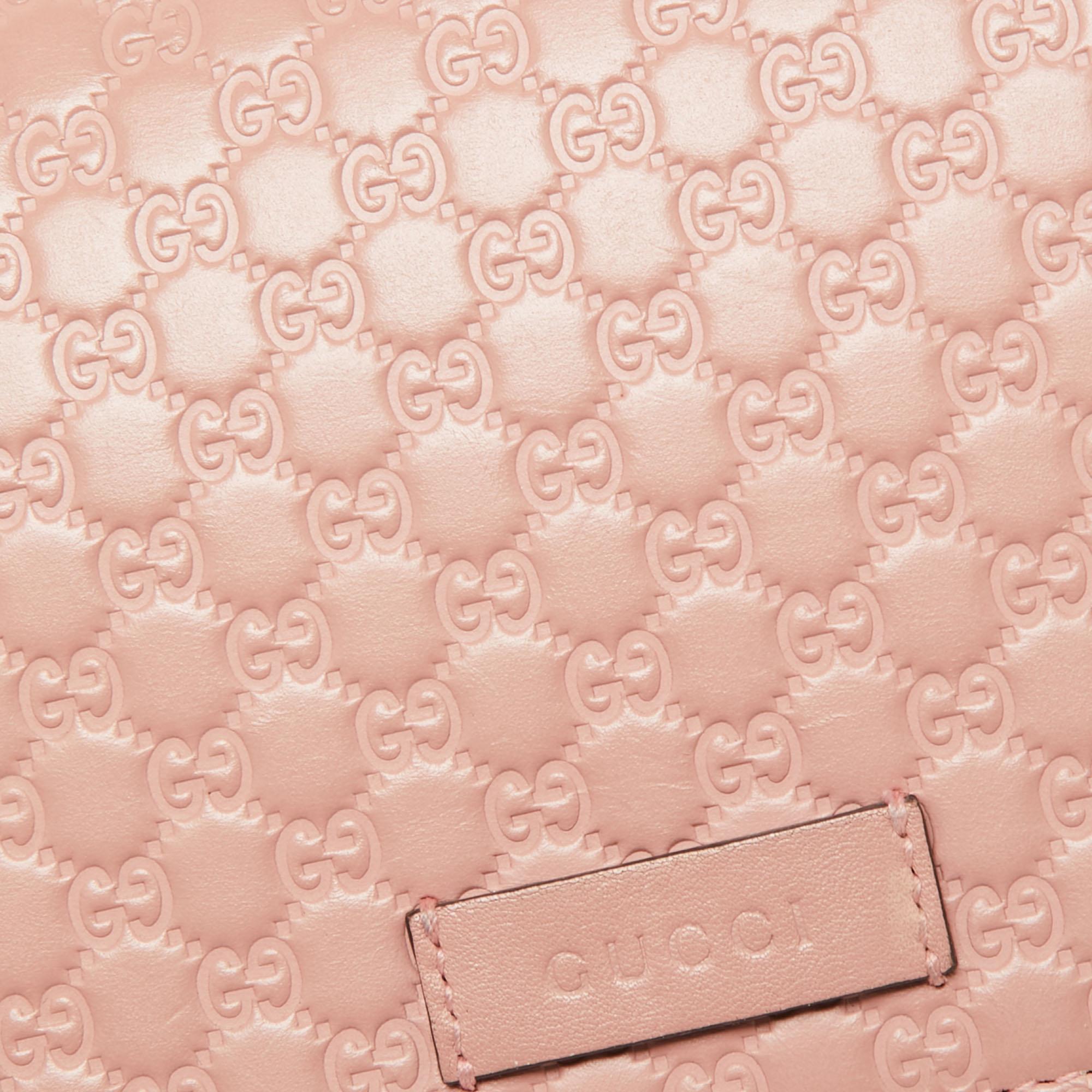 Women's Gucci Pink Guccissima Leather Crossbody Wallet On Chain