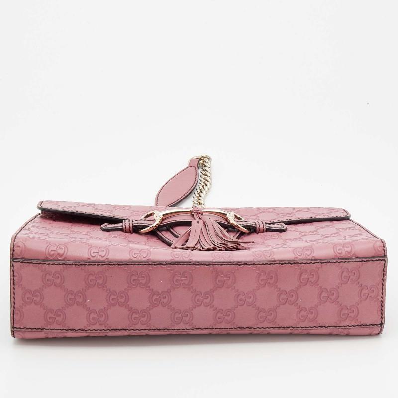 Gucci Pink Guccissima Leather Emily Chain Shoulder Bag 4