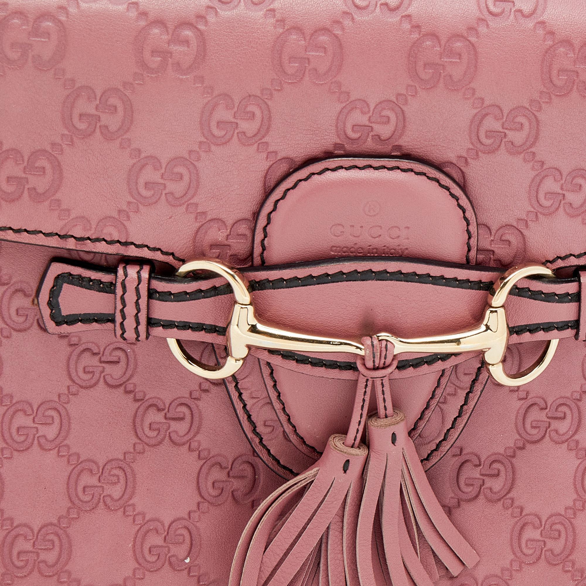 Gucci Pink Guccissima Leather Emily Chain Shoulder Bag 1