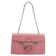 Gucci Pink Guccissima Leather Emily Chain Shoulder Bag