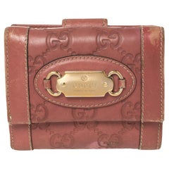 Gucci Pink Guccissima Leather French Wallet