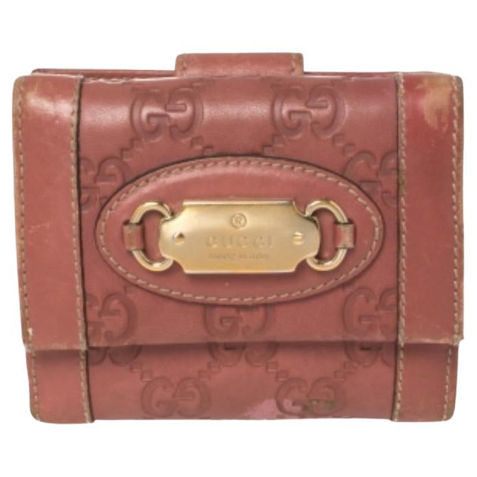 Portafoglio Gucci in pelle rosa Guccissima in vendita