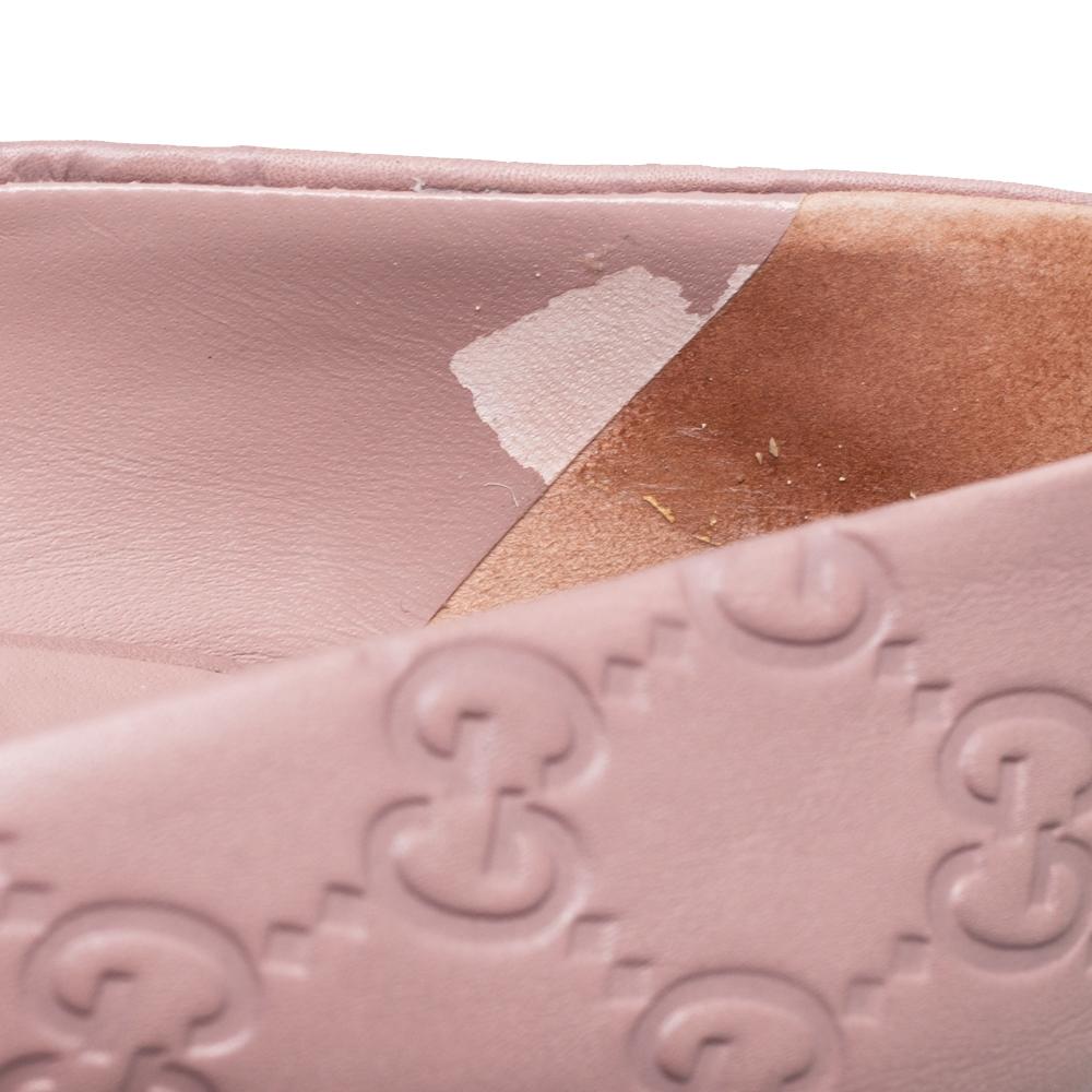 Gucci Pink Guccissima Leather Horsebit Peep Toe Pumps Size 39.5 1