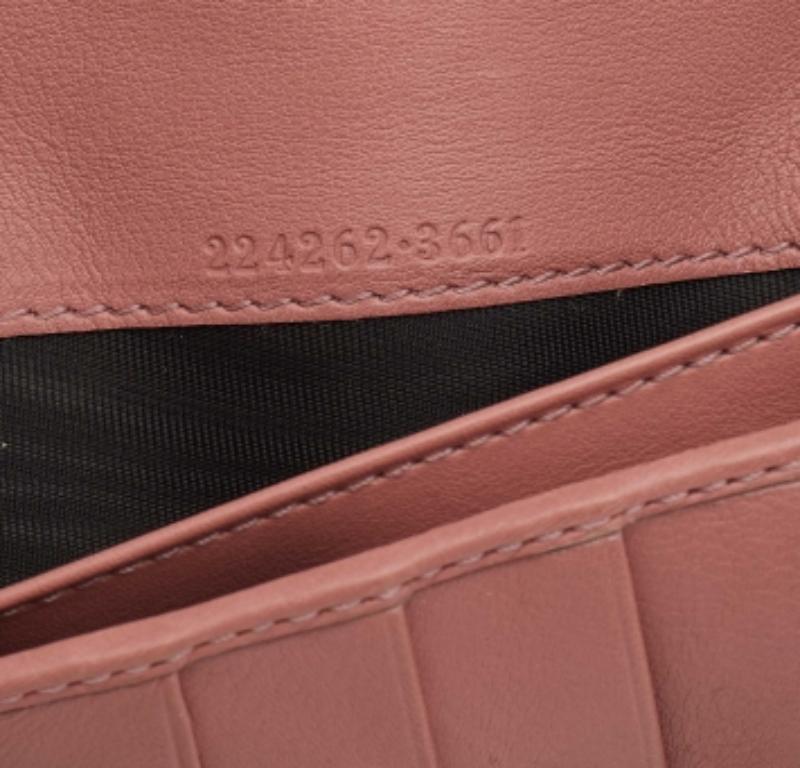 Gucci Pink Guccissima Leather Interlocking G Continental Wallet For Sale 1