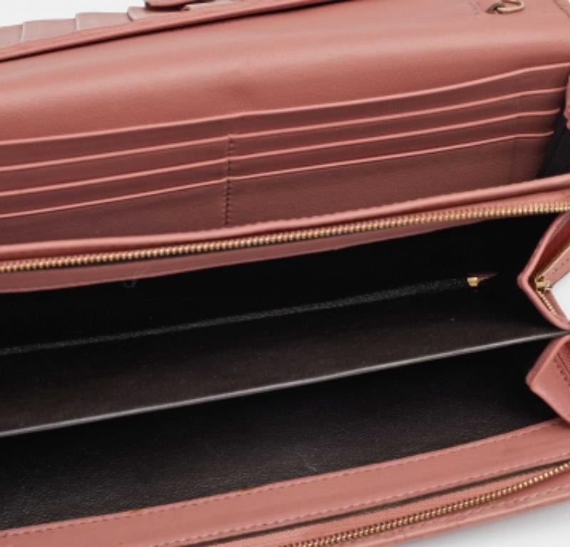 Gucci Pink Guccissima Leather Interlocking G Continental Wallet For Sale 2