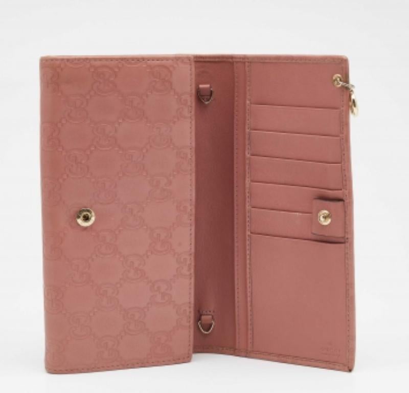 Gucci Pink Guccissima Leather Interlocking G Continental Wallet For Sale 3