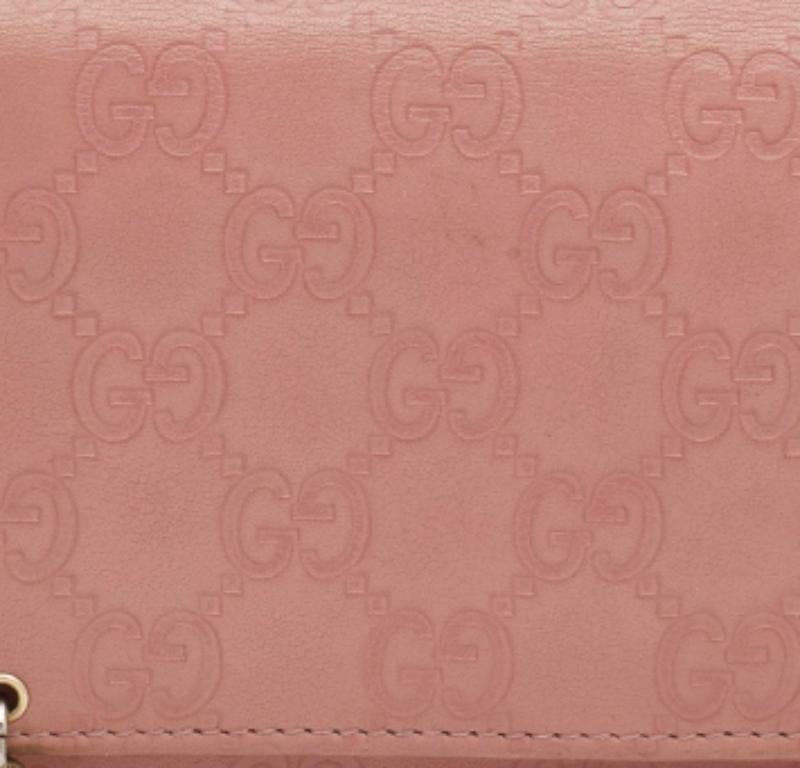 Gucci Pink Guccissima Leather Interlocking G Continental Wallet For Sale 4