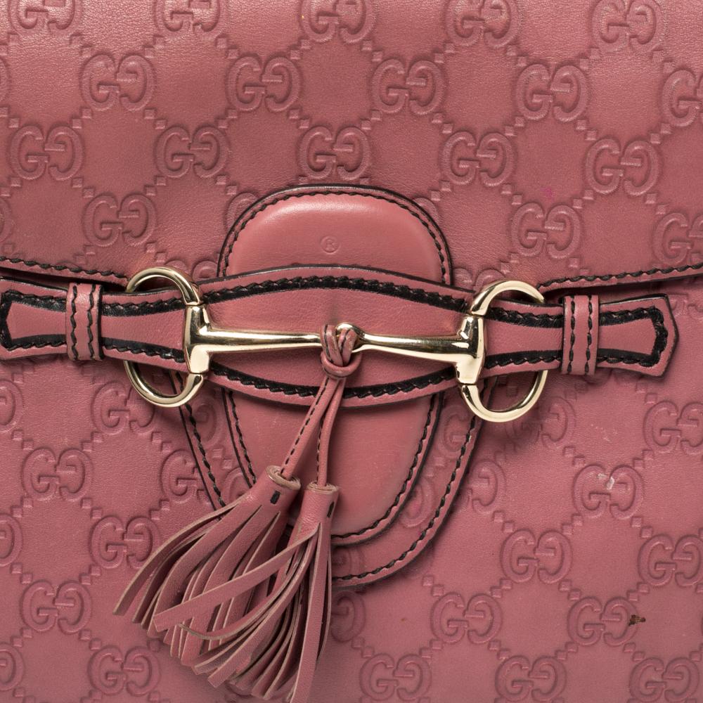 Gucci Pink Guccissima Leather Large Emily Chain Shoulder Bag 8