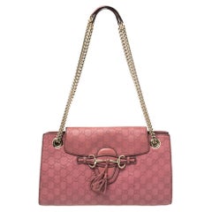 Gucci Pink Guccissima Leather Large Emily Chain Shoulder Bag at 1stDibs