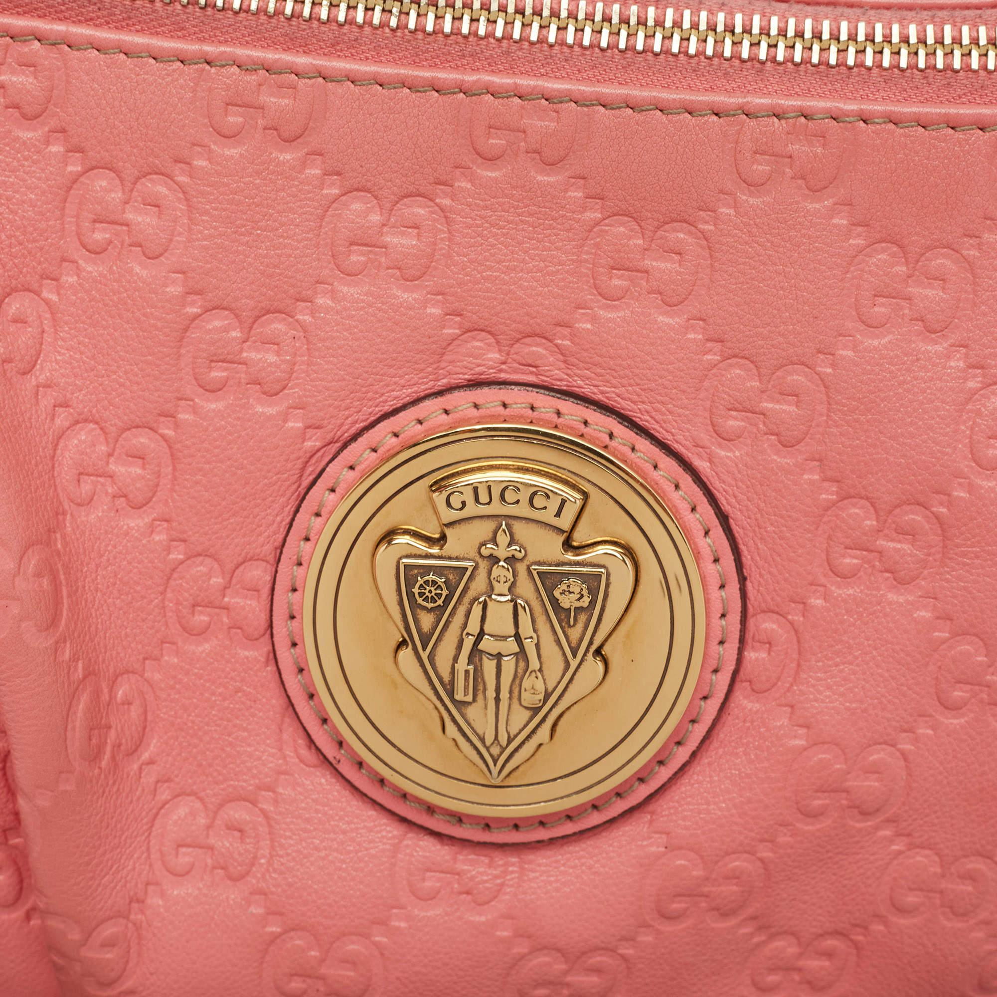 Gucci Pink Guccissima Leather Large Hysteria Wristlet Clutch 7