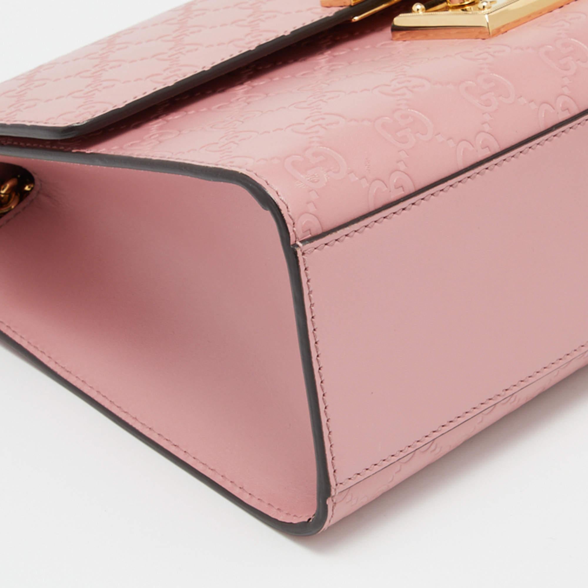 Gucci Pink Guccissima Leather Medium Padlock Shoulder Bag 1