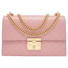 Gucci Pink Guccissima Leather Medium Padlock Shoulder Bag