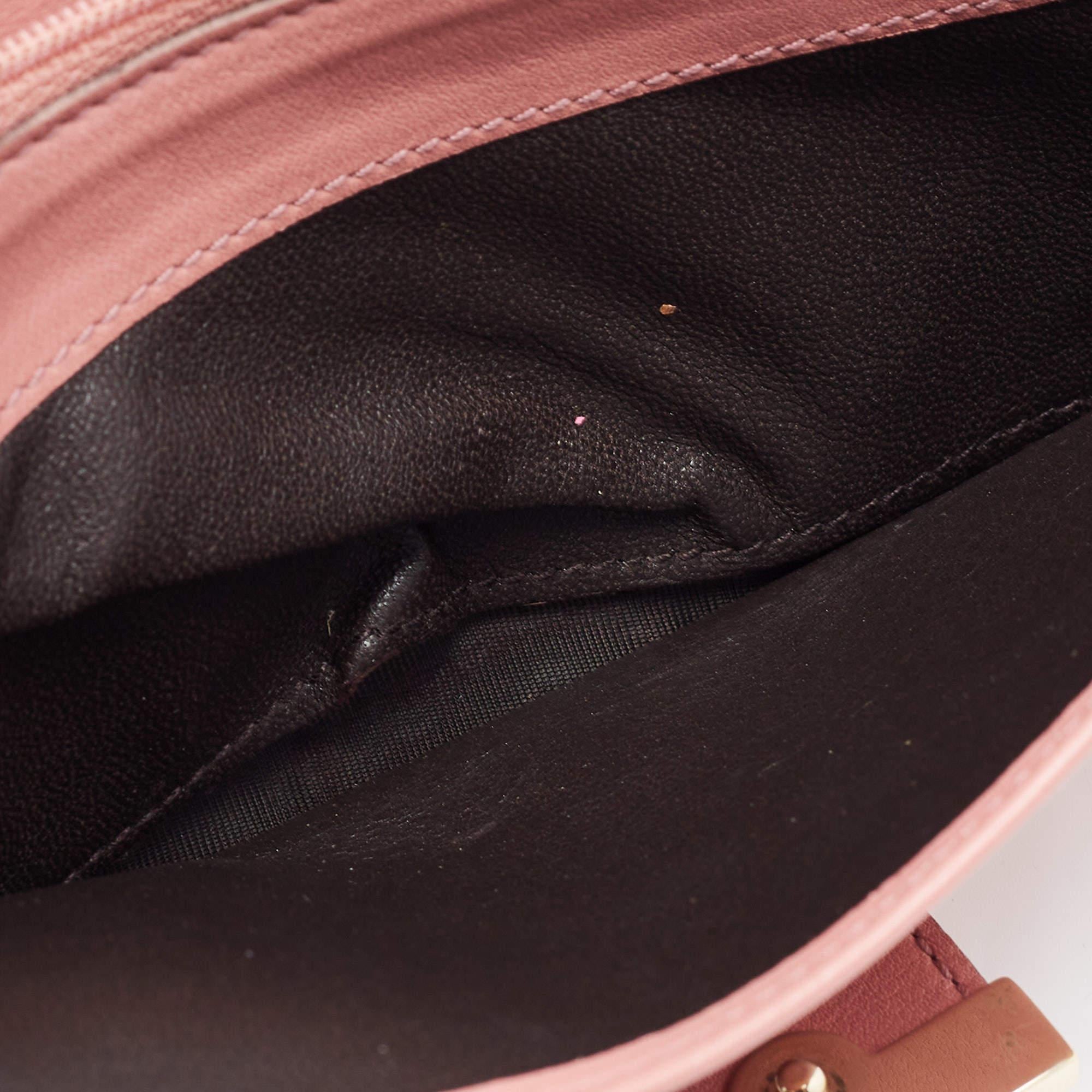 Beige Gucci Pink Guccissima Leather Metal Flap Continental Wallet