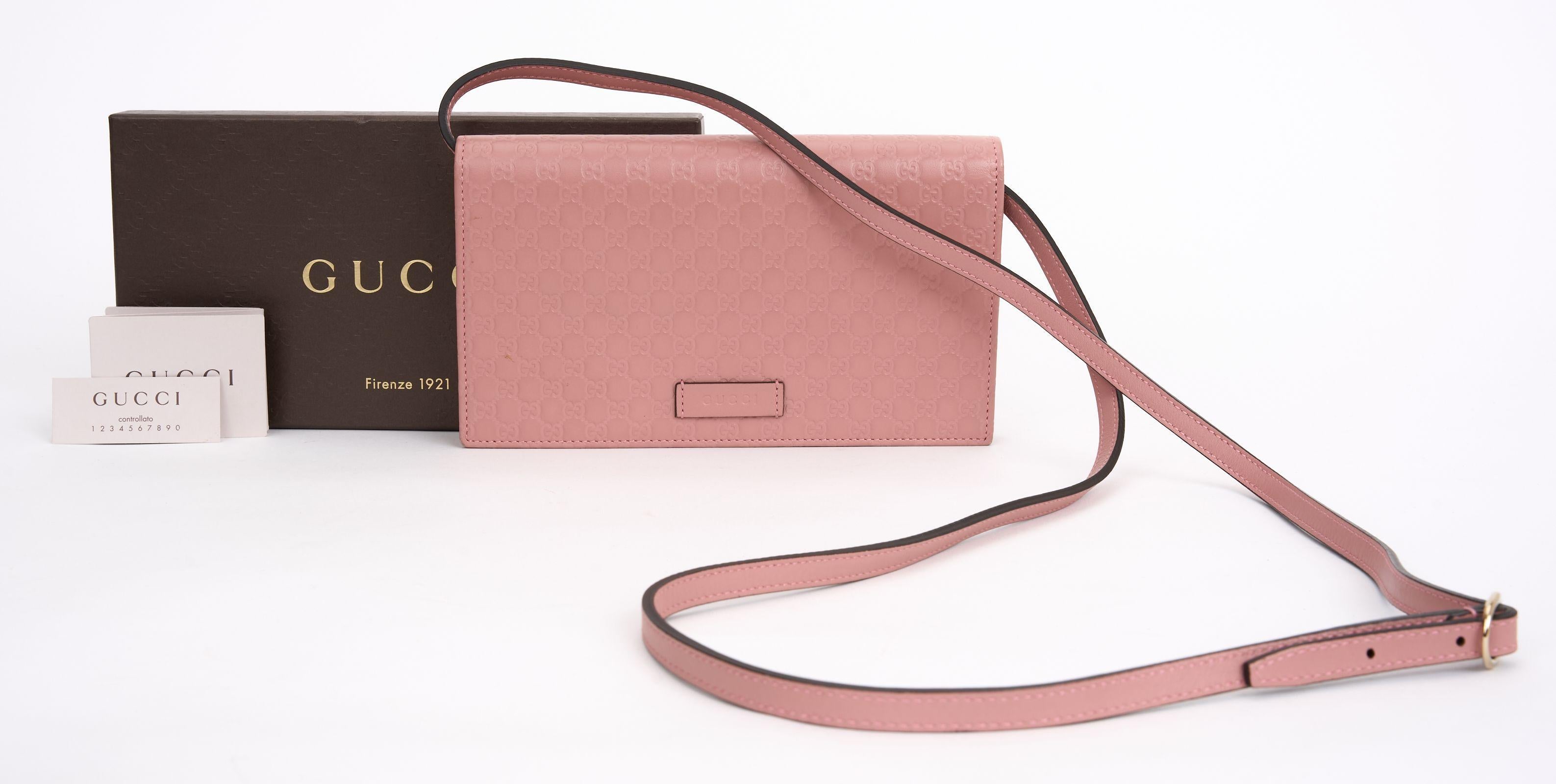 Gucci Pink Guccissima New Cross Body For Sale 3