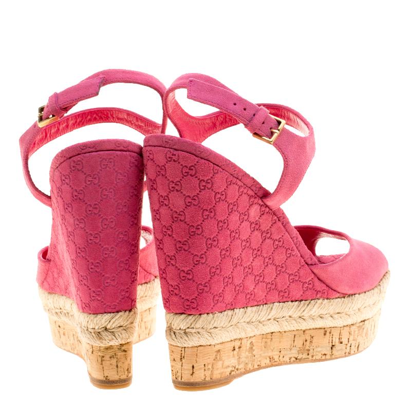 gucci pink platform sandals